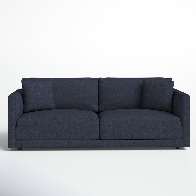 Astra 87.4 Upholstered Sofa Fabric Talent Dark Blue Basketweave